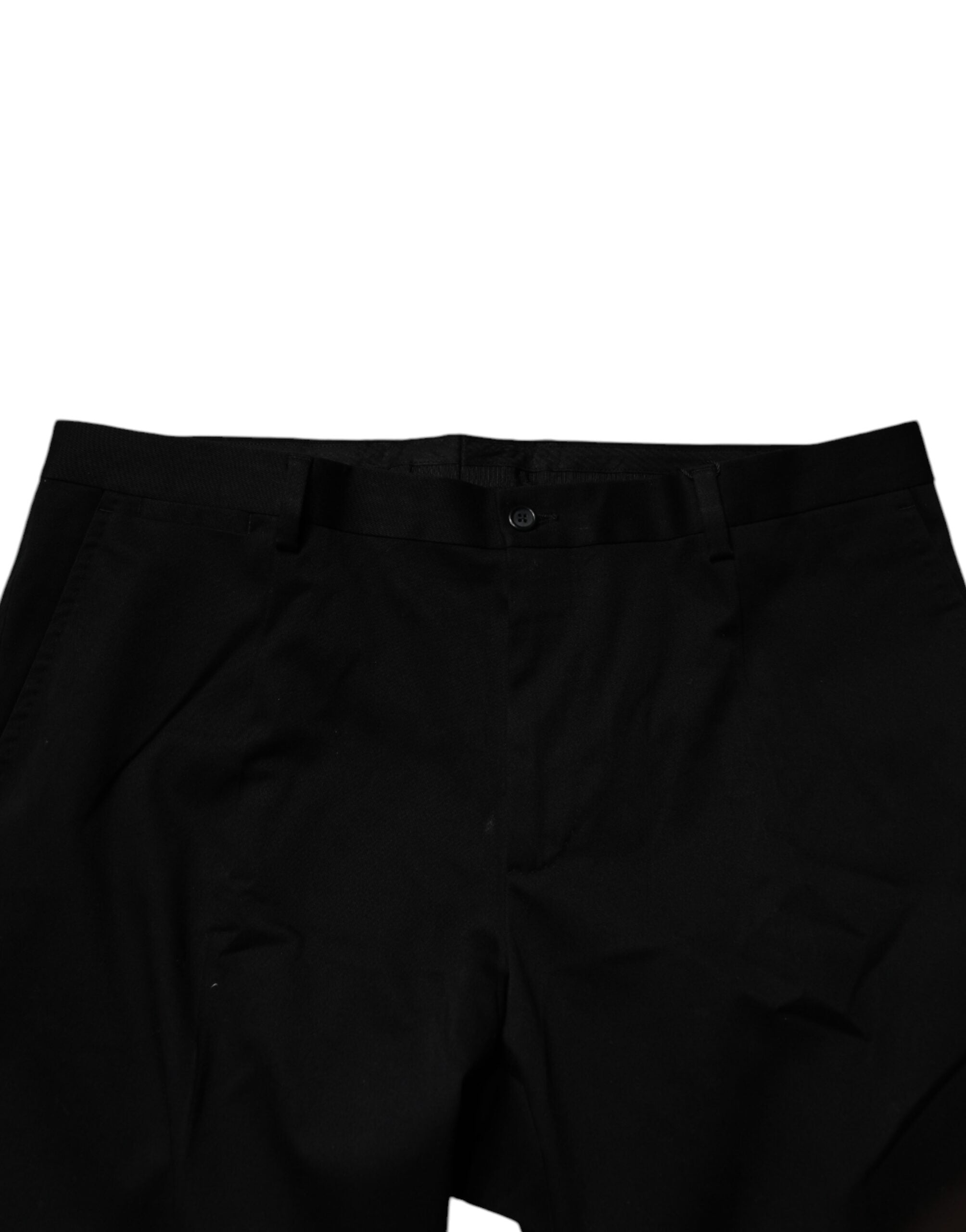 Dolce & Gabbana Schwarze Baumwolle Männer Skinny Kleid Formal Hosen