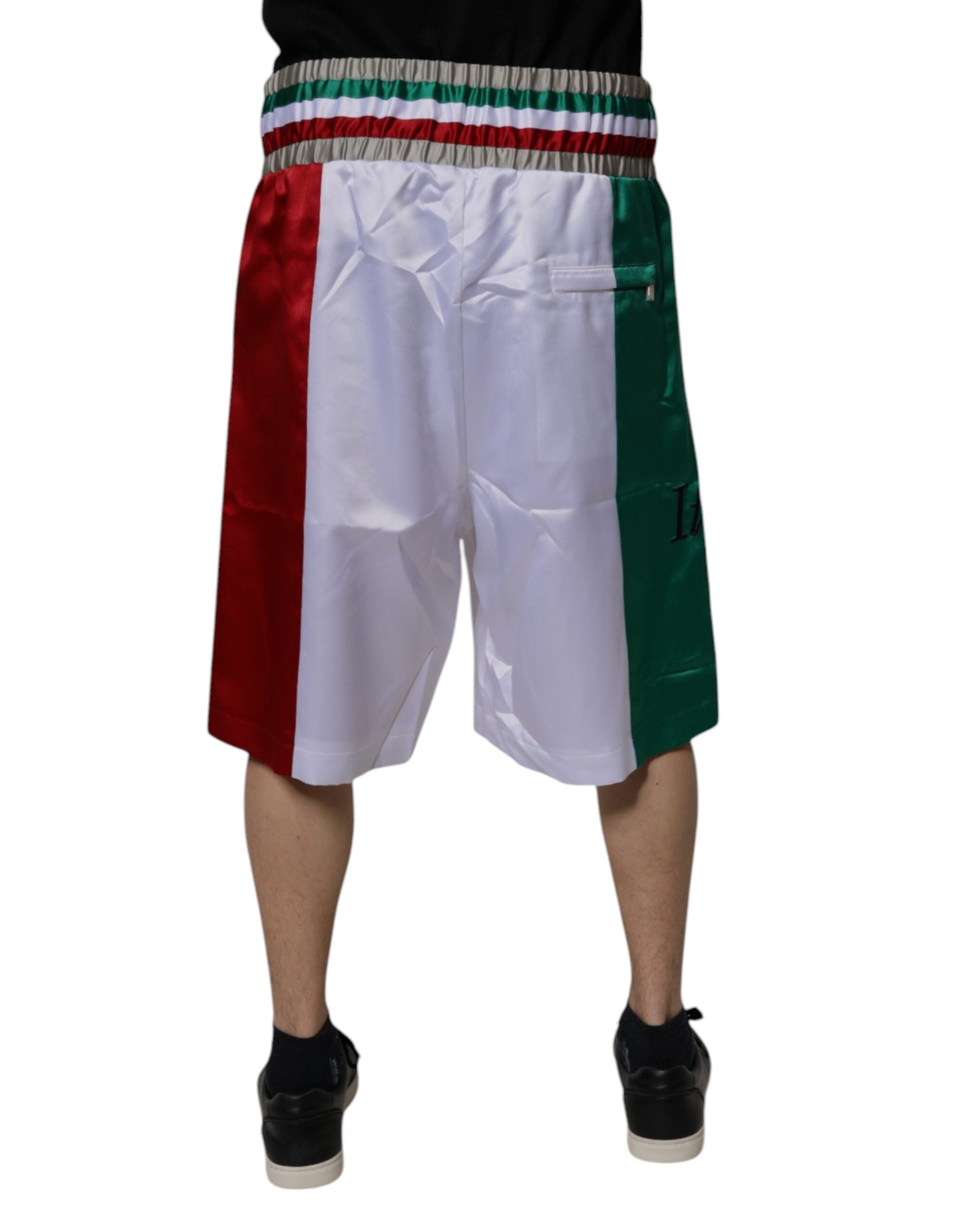 Dolce & Gabbana Mehrfarbige Bermuda-Shorts aus Polyester, Made in Italy