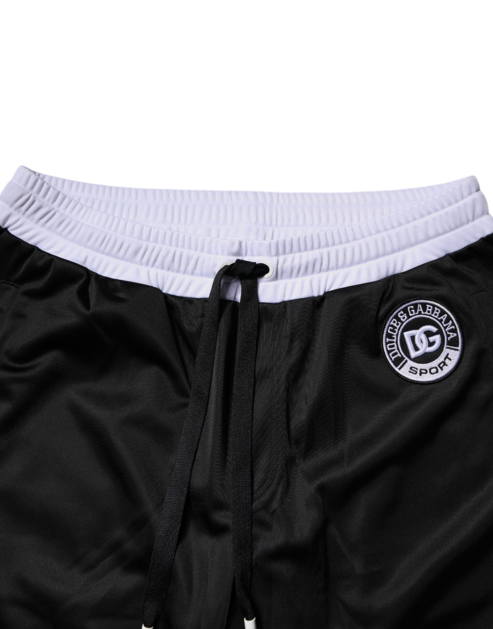Dolce & Gabbana Schwarz Weiß Männer Bermuda Sweatshorts Shorts