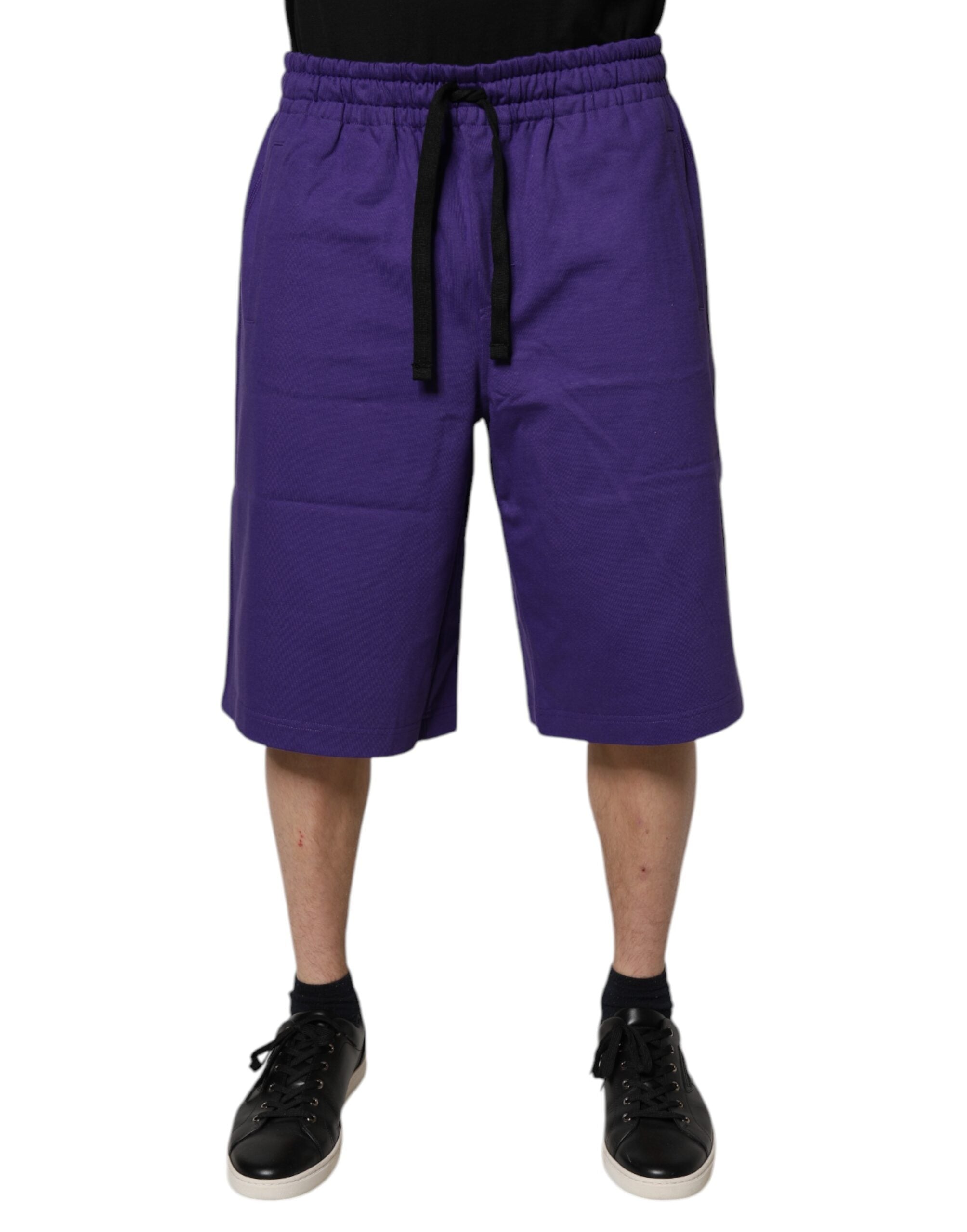 Dolce & Gabbana Lila Baumwolle Männer Bermuda Sweatshorts Shorts