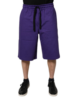 Dolce & Gabbana Lila Baumwolle Männer Bermuda Sweatshorts Shorts