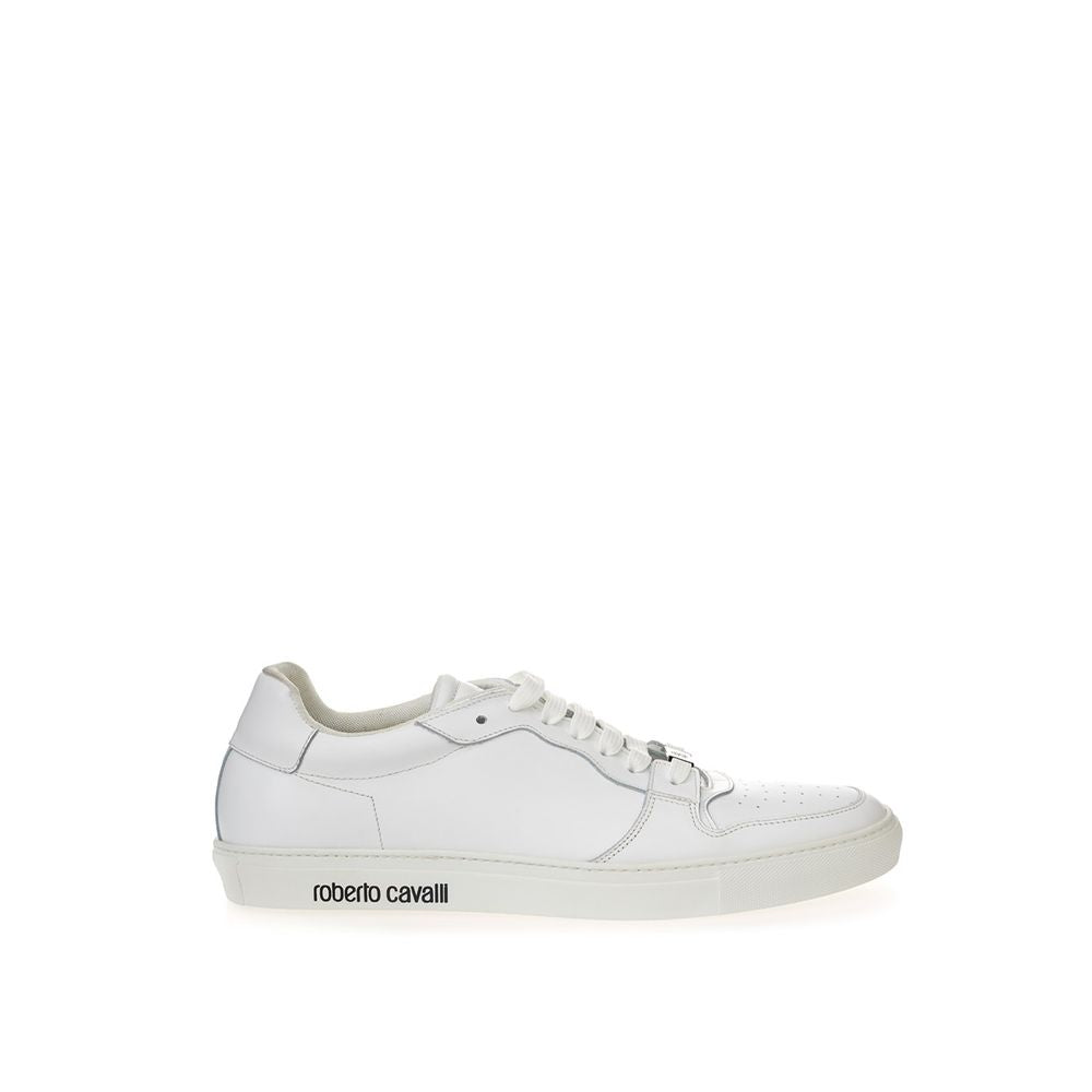 Roberto Cavalli Weiße Low-Top-Sneaker aus Leder