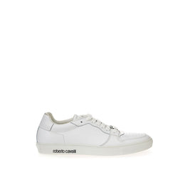 Roberto Cavalli Weiße Low-Top-Sneaker aus Leder