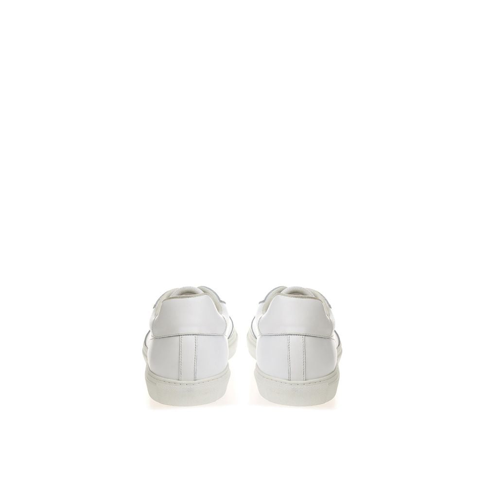 Roberto Cavalli Weiße Low-Top-Sneaker aus Leder