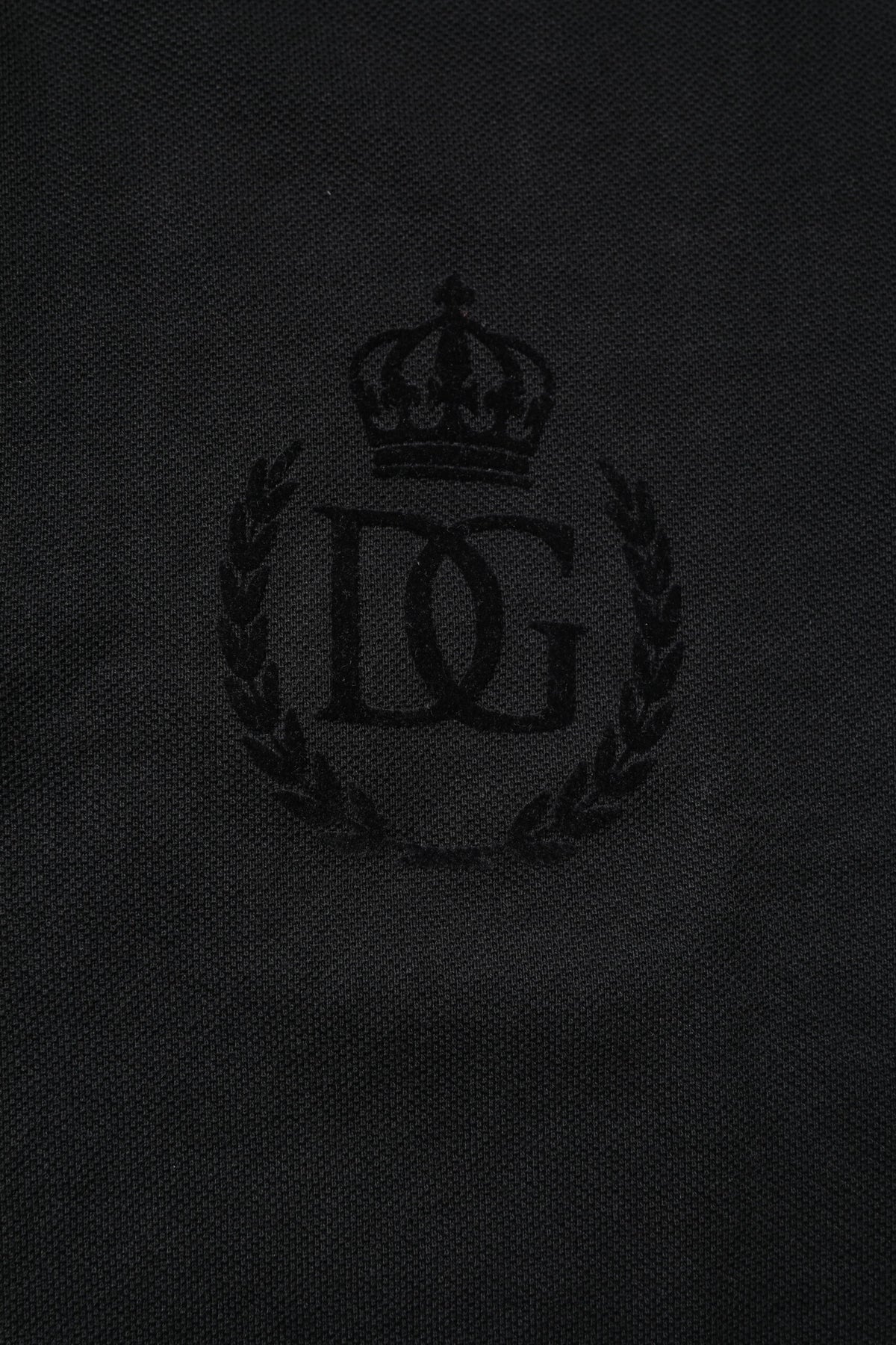 Dolce & Gabbana Schwarzes Polo-Shirt mit Kragen aus Baumwolle mit DG-Logo
