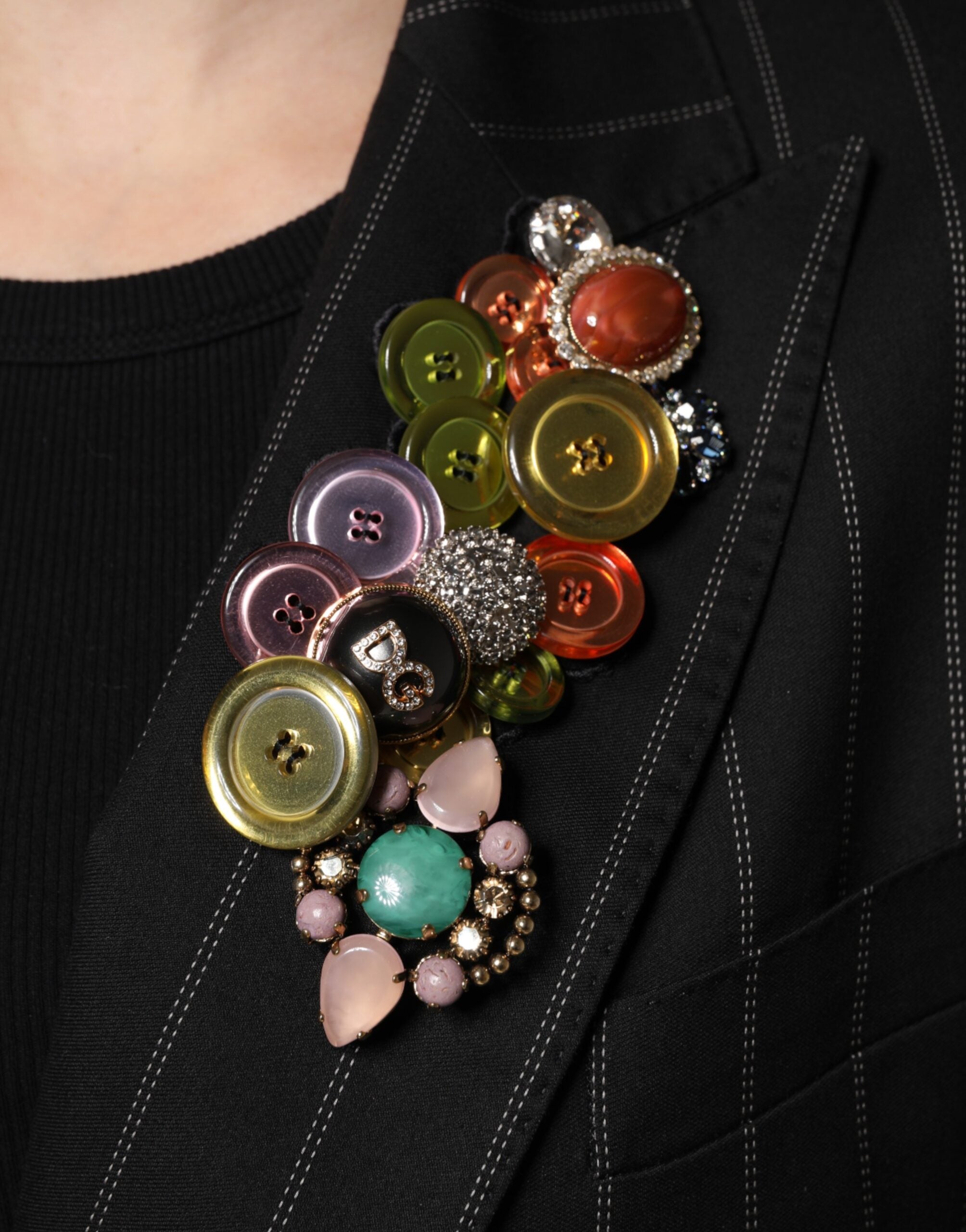 Dolce & Gabbana Multicolor Patchwork verschönerte Manteljacke