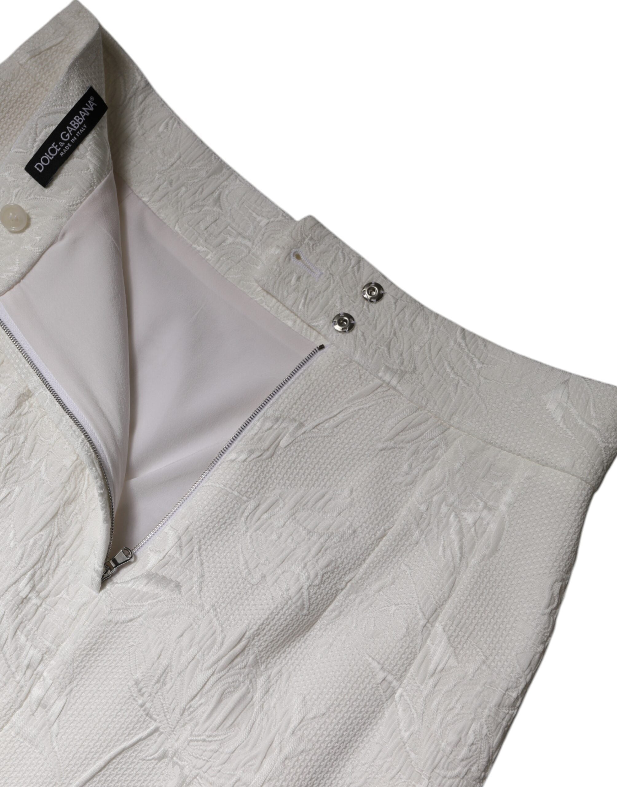 Dolce & Gabbana Weißer knielanger Bleistiftrock mit hoher Taille