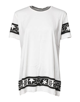 Dolce & Gabbana Weißes #DGMillennials Baumwoll-T-Shirt mit Rundhalsausschnitt