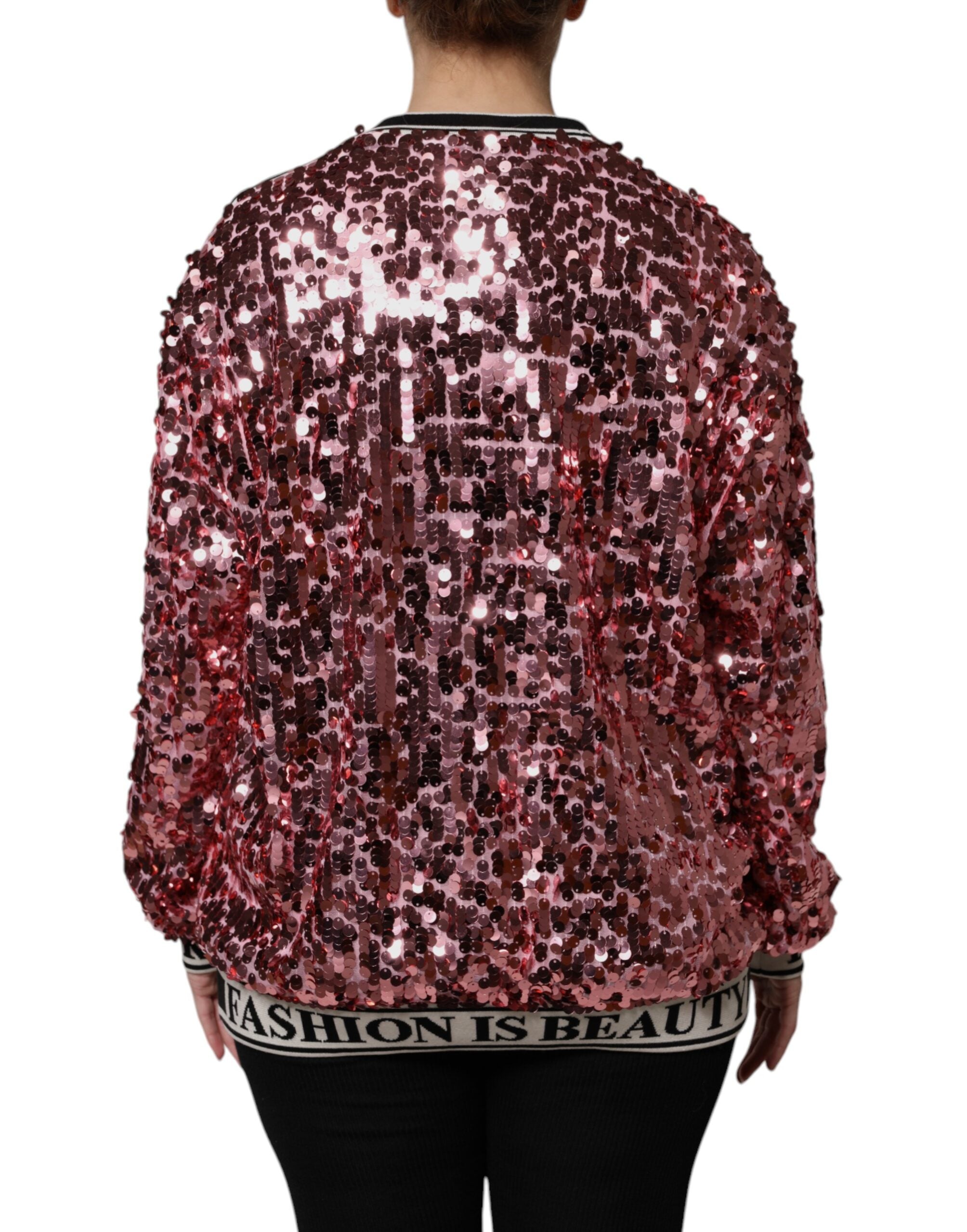 Dolce & Gabbana Rosa DG Queen Pailletten-Pullover