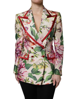 Dolce & Gabbana Multicolor Floral Double Breasted Jacket