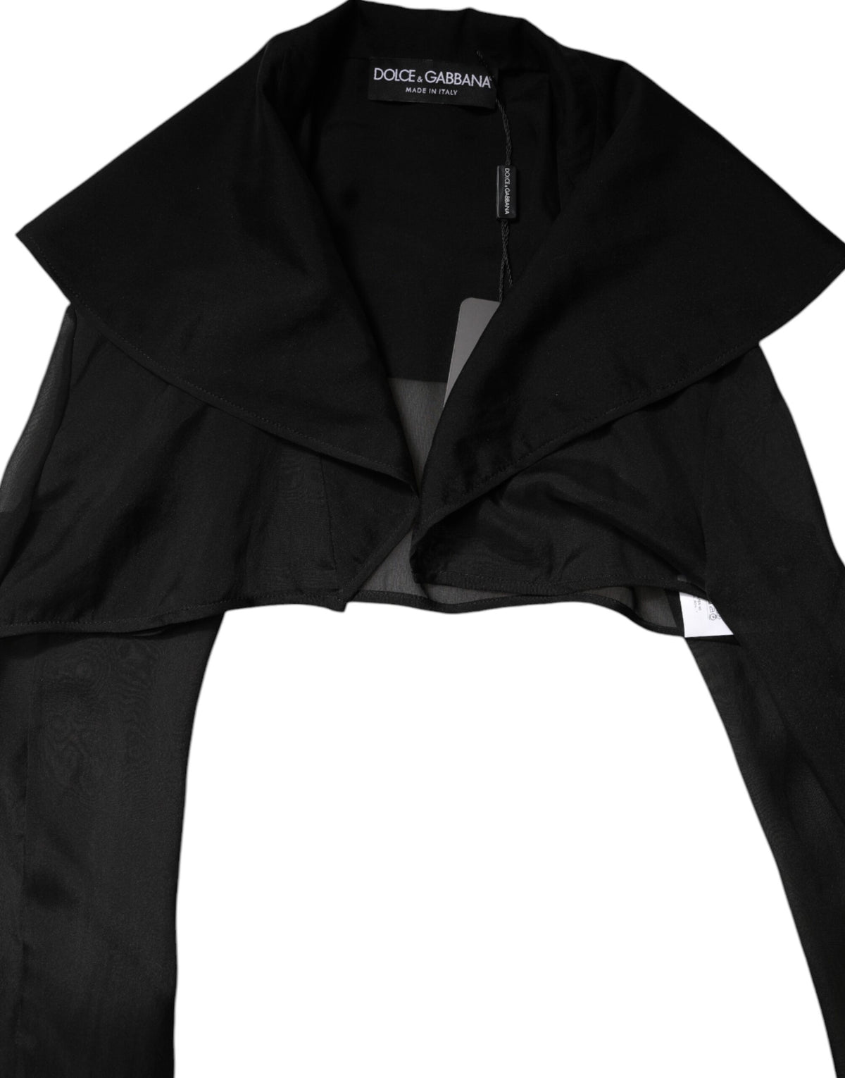 Dolce & Gabbana Schwarzes Seidenblusentop mit langen Ärmeln