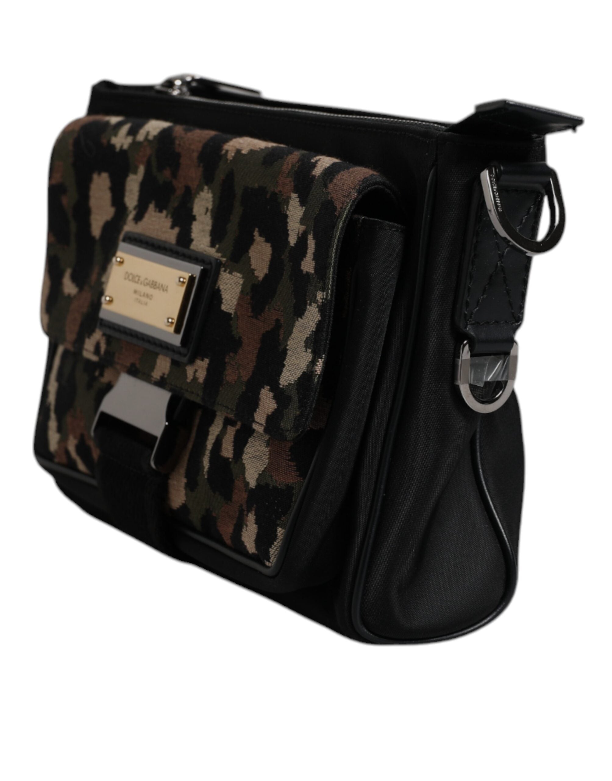 Dolce & Gabbana Multicolor Leopard Jacquard Crossbody Tasche
