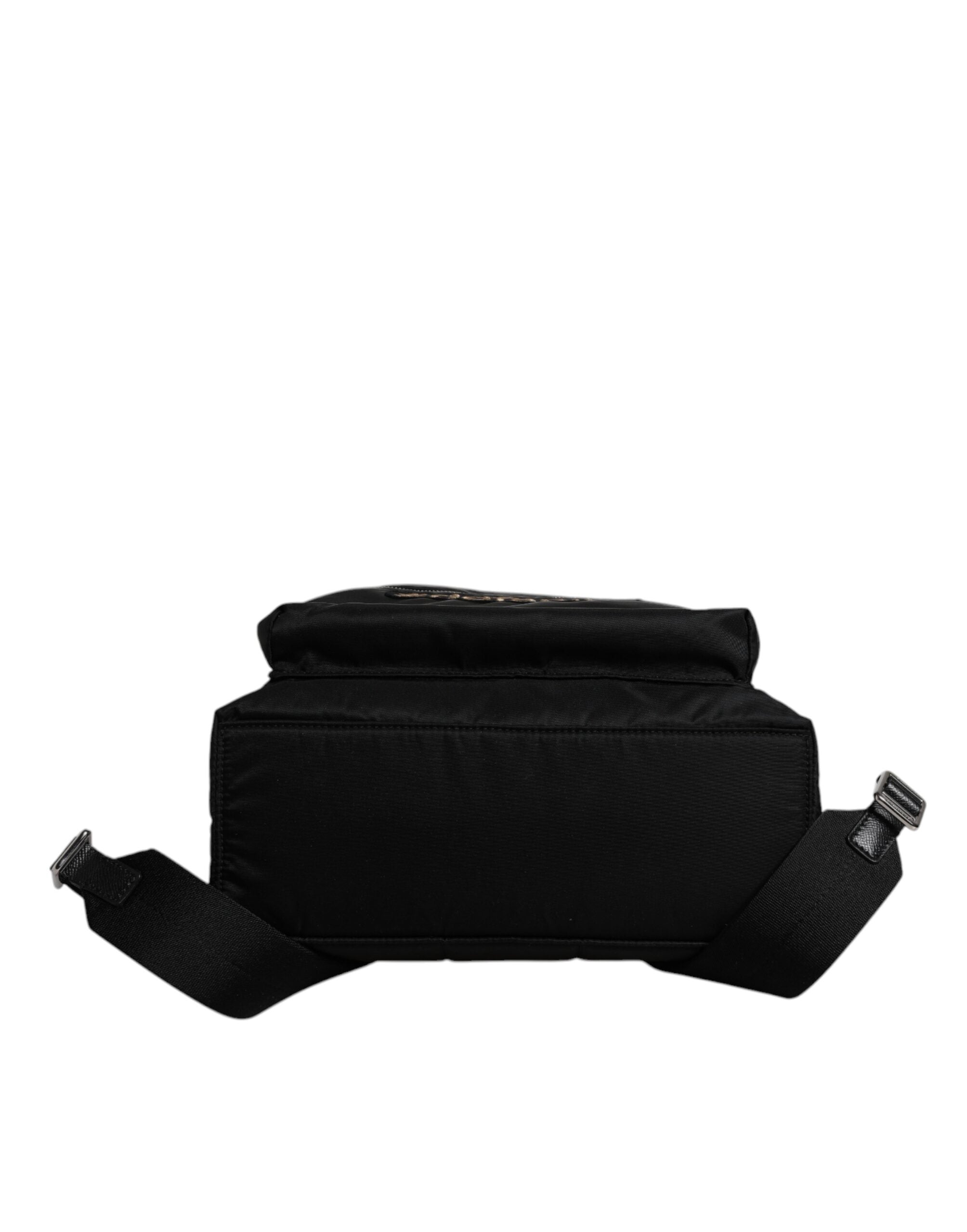 Dolce & Gabbana Schwarzes Nylon #DGFAMILY verschönert Rucksack VULCANO Tasche