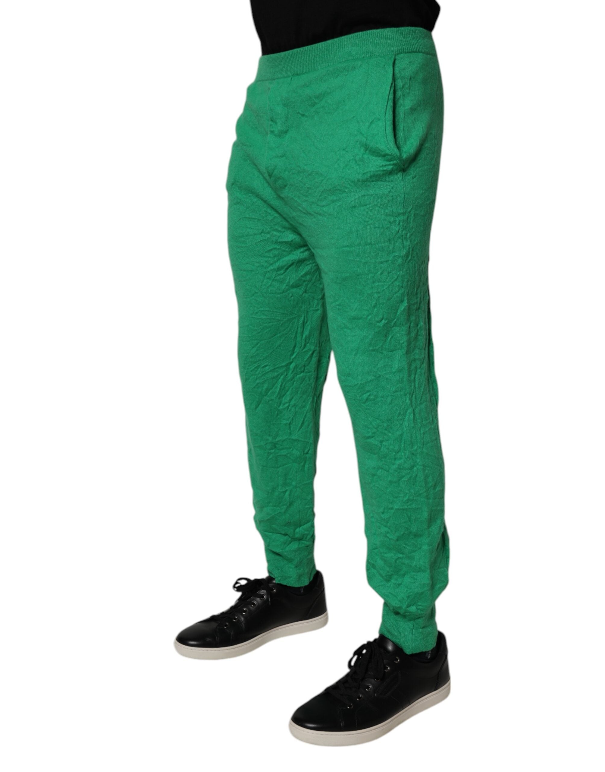 Dsquared² Grüne Baumwolle Elastische Taille Männer Freizeithosen