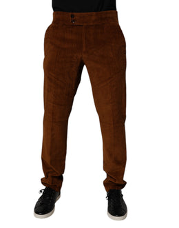Dolce & Gabbana Dunkelbraune Cord-Baumwoll-Skinny-Denim-Jeans