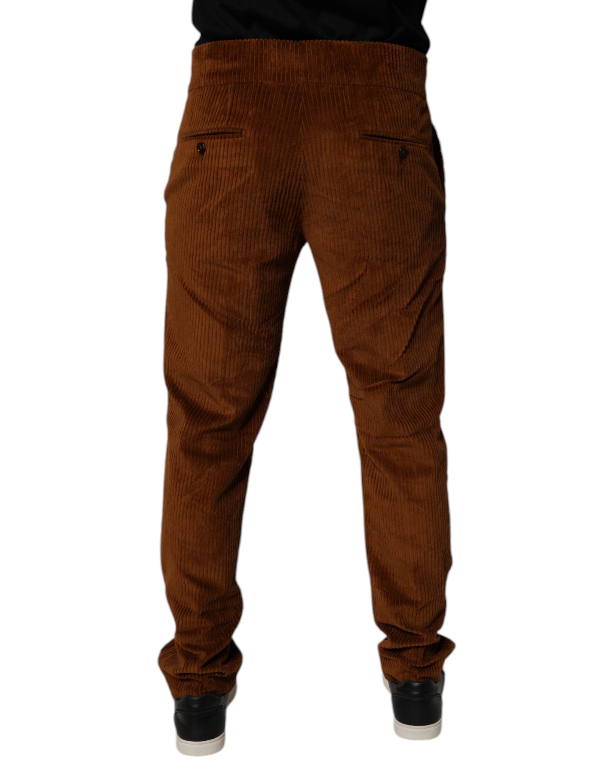 Dolce & Gabbana Dunkelbraune Cord-Baumwoll-Skinny-Denim-Jeans