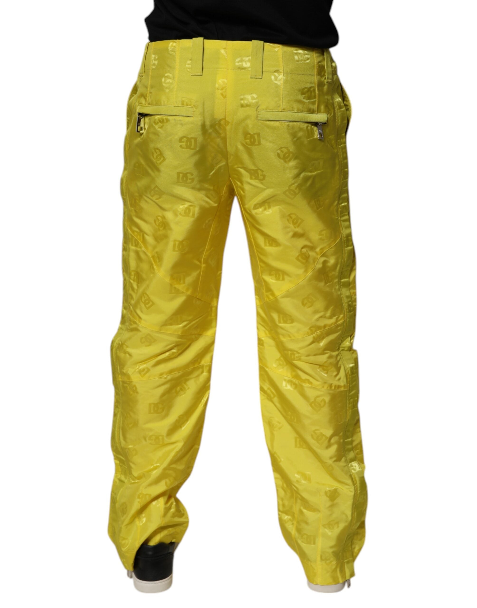Dolce & Gabbana Gelbe DG Monogram Polyester-Hose