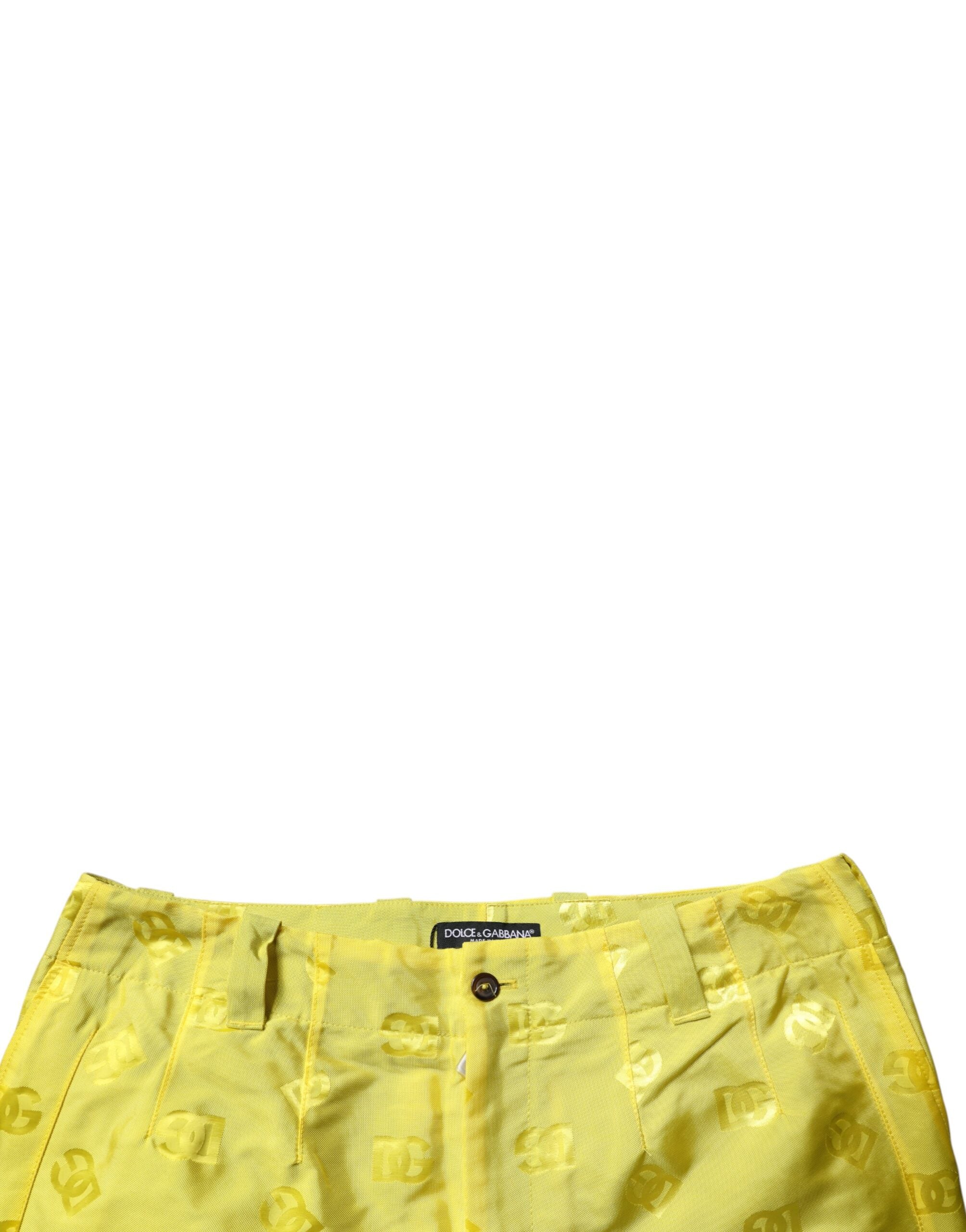 Dolce & Gabbana Gelbe DG Monogram Polyester-Hose
