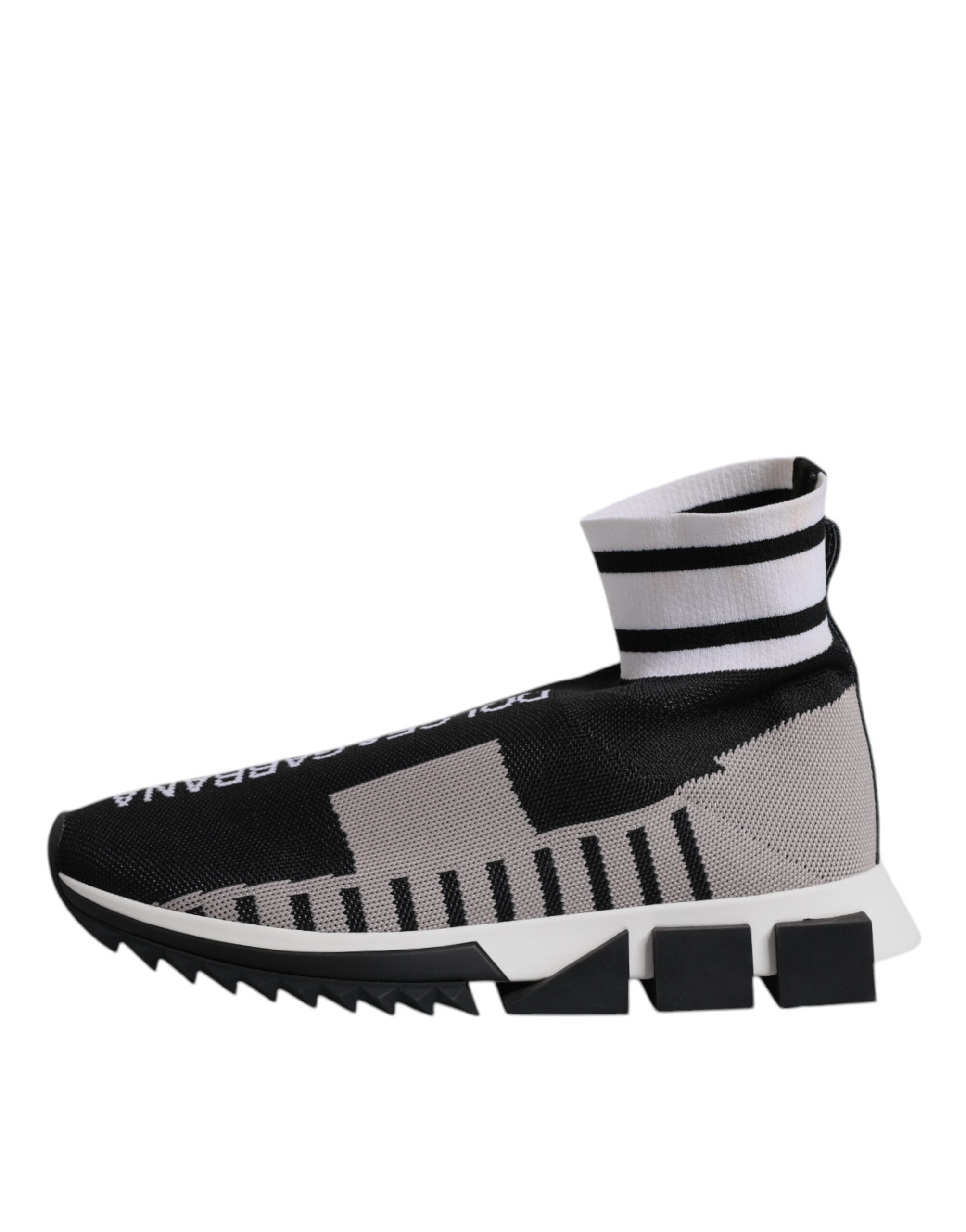 Dolce & Gabbana Schwarz Grau Sorrento Socken Frauen Turnschuhe Schuhe