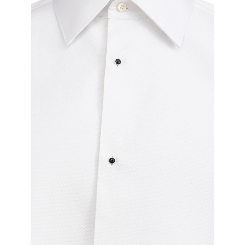 Dolce & Gabbana Weißes Baumwollkleidhemd