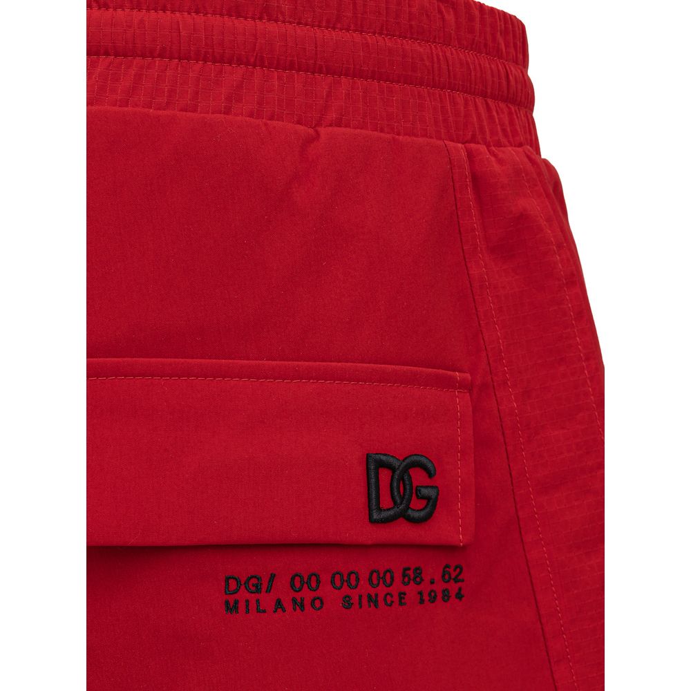 Dolce & Gabbana Rote Polyamid-Sportleggings