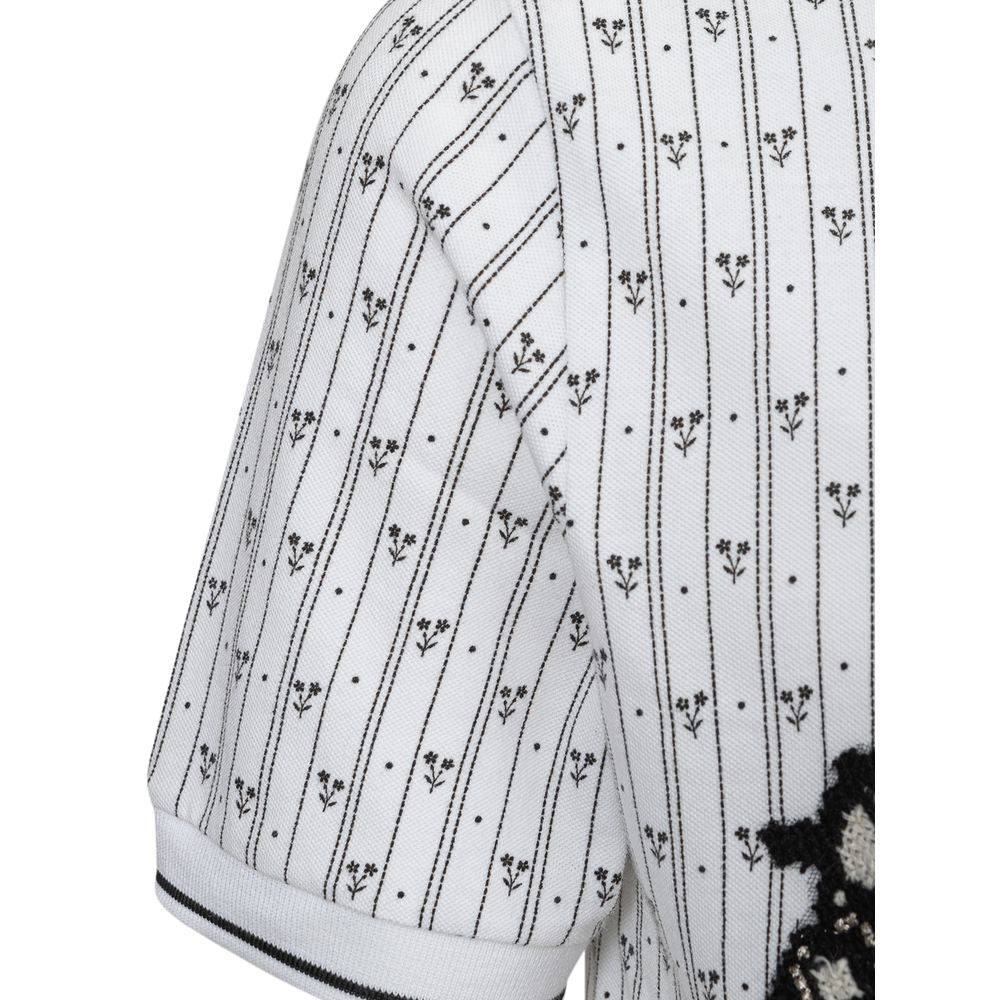 Dolce & Gabbana Weißes Poloshirt aus Baumwolle
