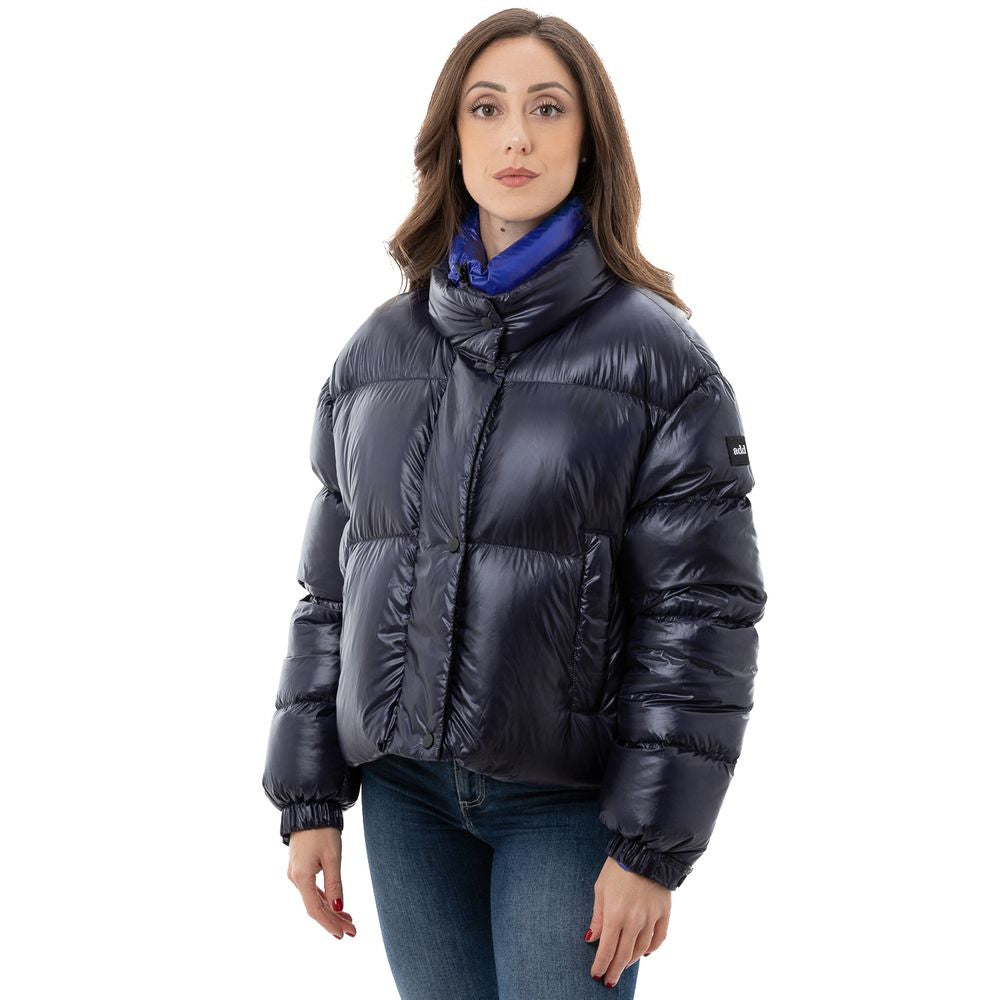 Add Blaue Polyamid-Jacke in voller Länge