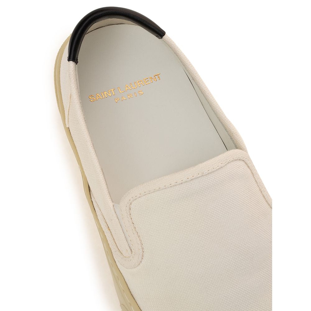 Saint Laurent Weiße Low-Top-Sneaker aus Baumwolle