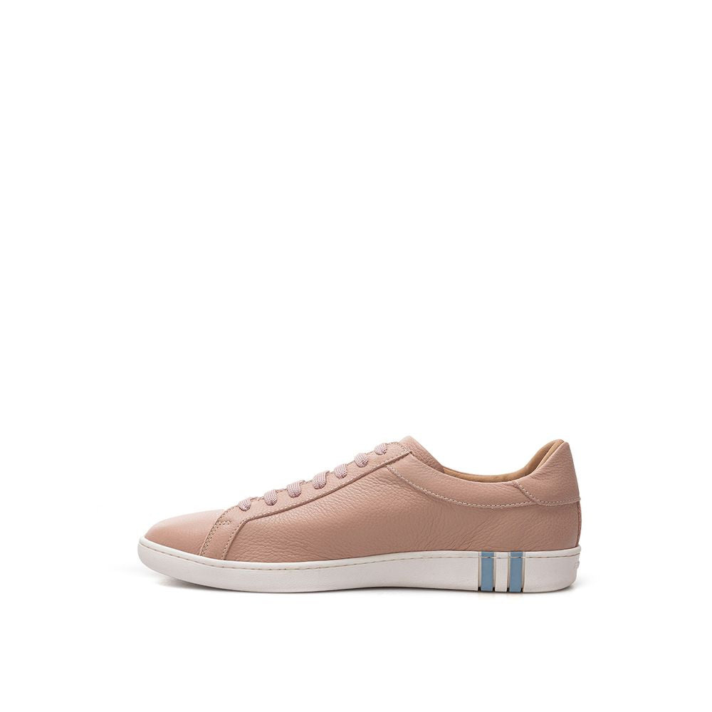 Bally Rosa Leder Sportliche Turnschuhe