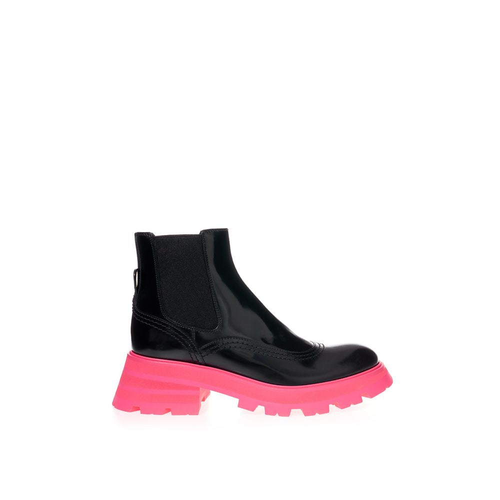Alexander McQueen Schwarze Chelsea Boots aus Leder