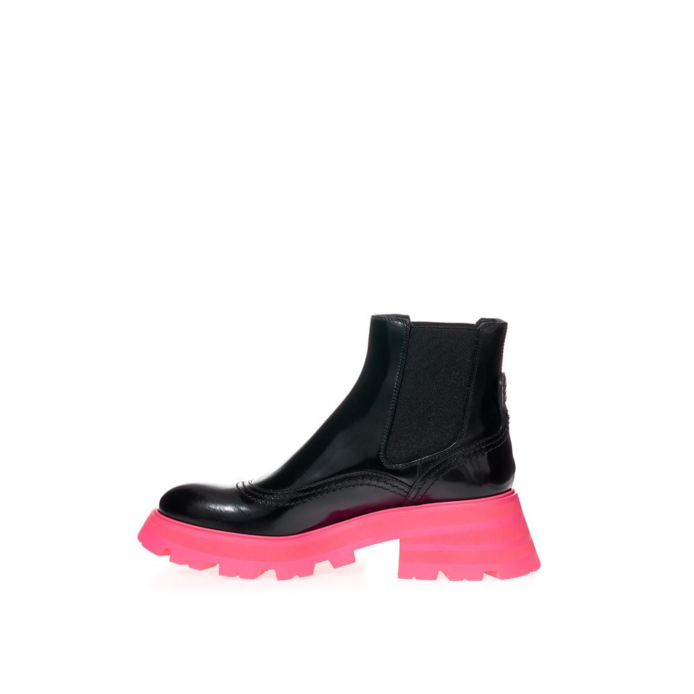 Alexander McQueen Schwarze Chelsea Boots aus Leder