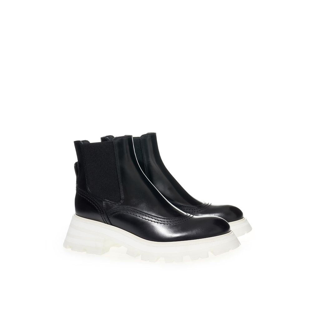 Alexander McQueen Schwarze Chelsea Boots aus Leder