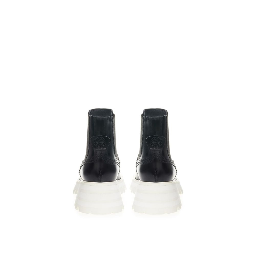 Alexander McQueen Schwarze Chelsea Boots aus Leder