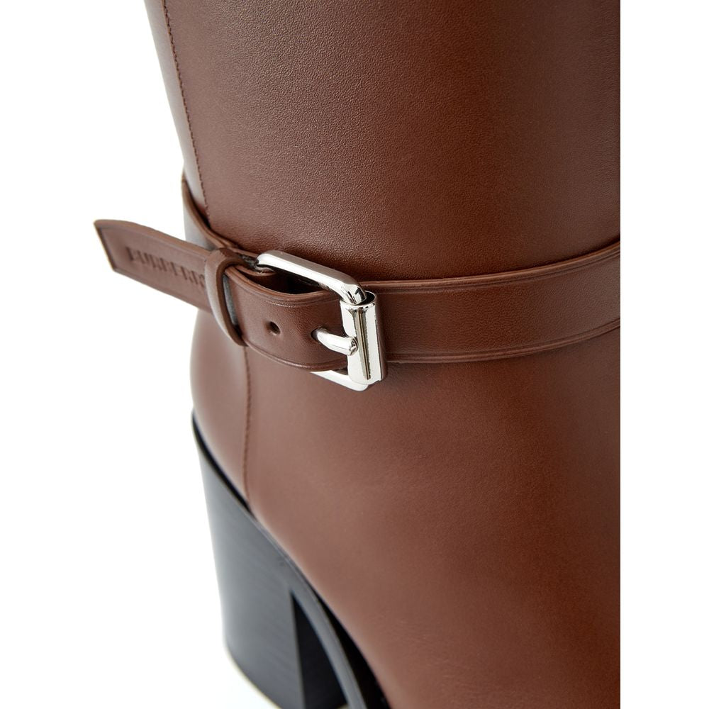 Burberry Braune Lederstiefeletten