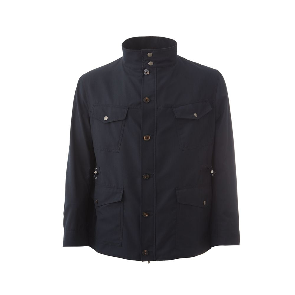 Lardini Blauer Wollmantel