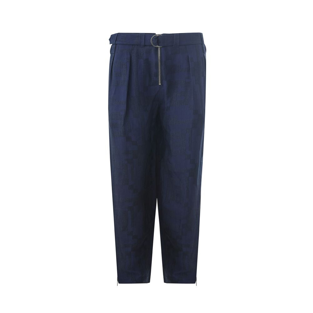 Emporio Armani Blaue Leinenhose
