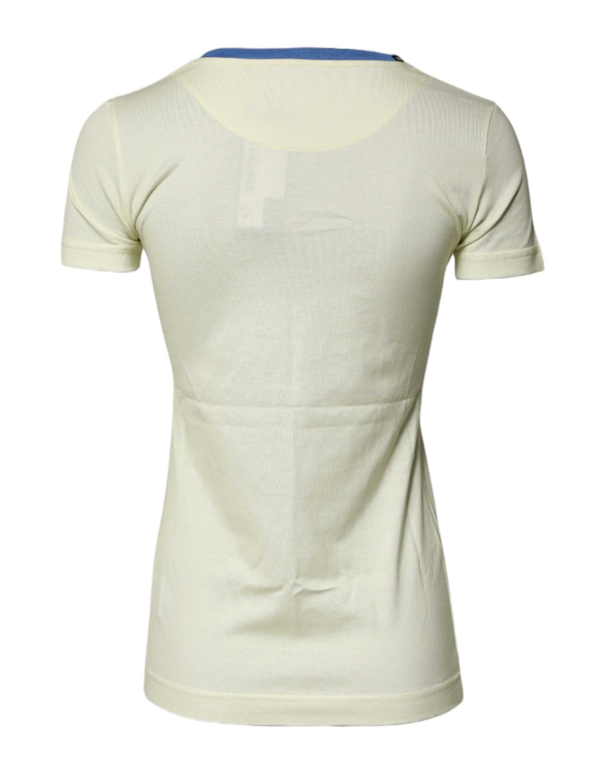 Dolce & Gabbana Hellgelbes Baumwoll-T-Shirt mit kurzen Ärmeln