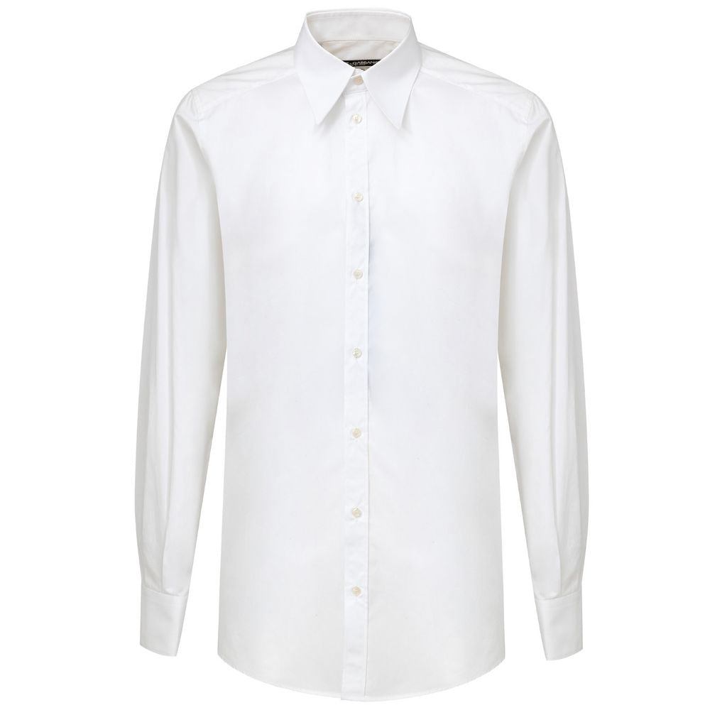 Dolce & Gabbana Weißes Baumwollkleidhemd