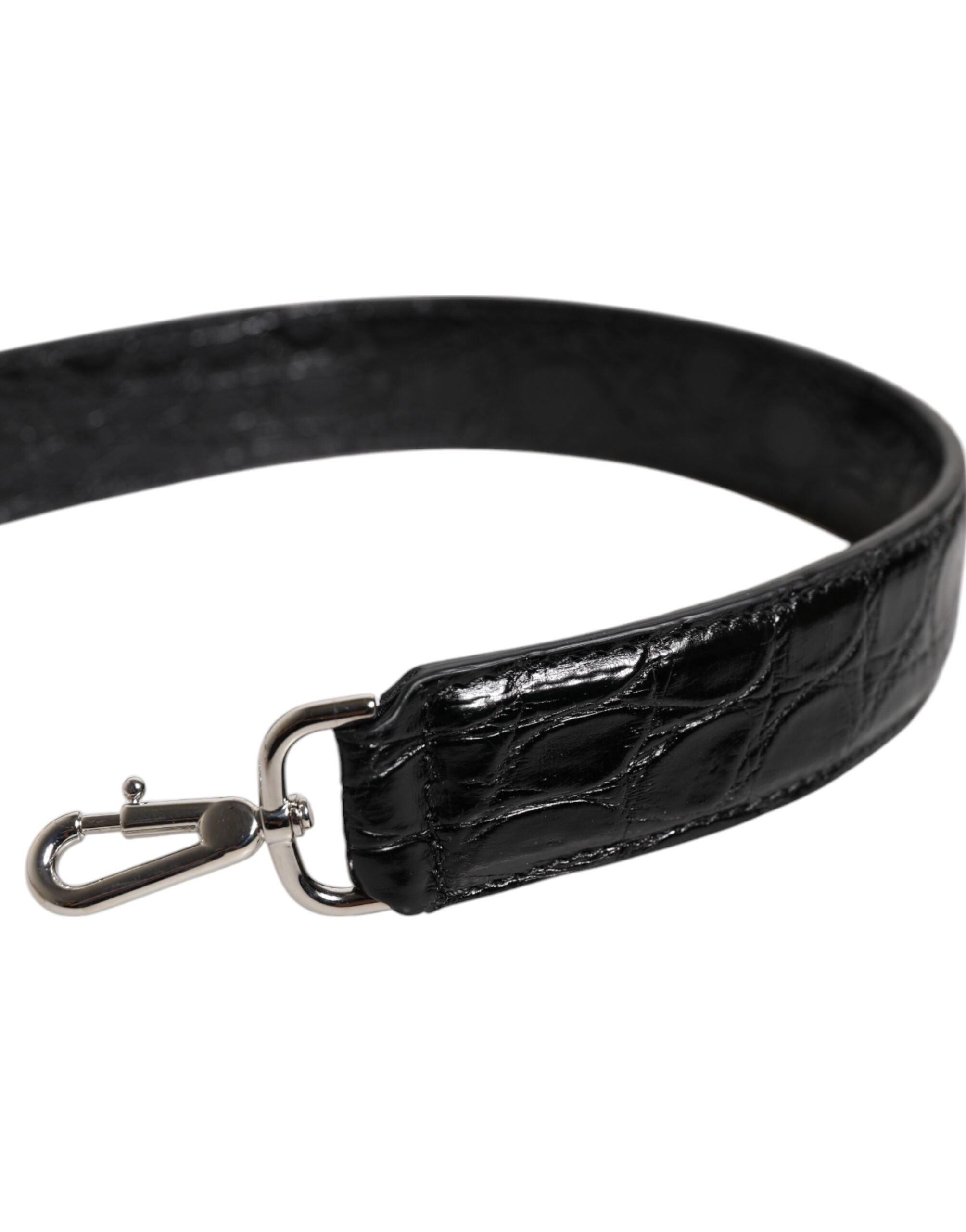 Dolce & Gabbana Schwarzes Alligatorleder Tasche Schulterriemen