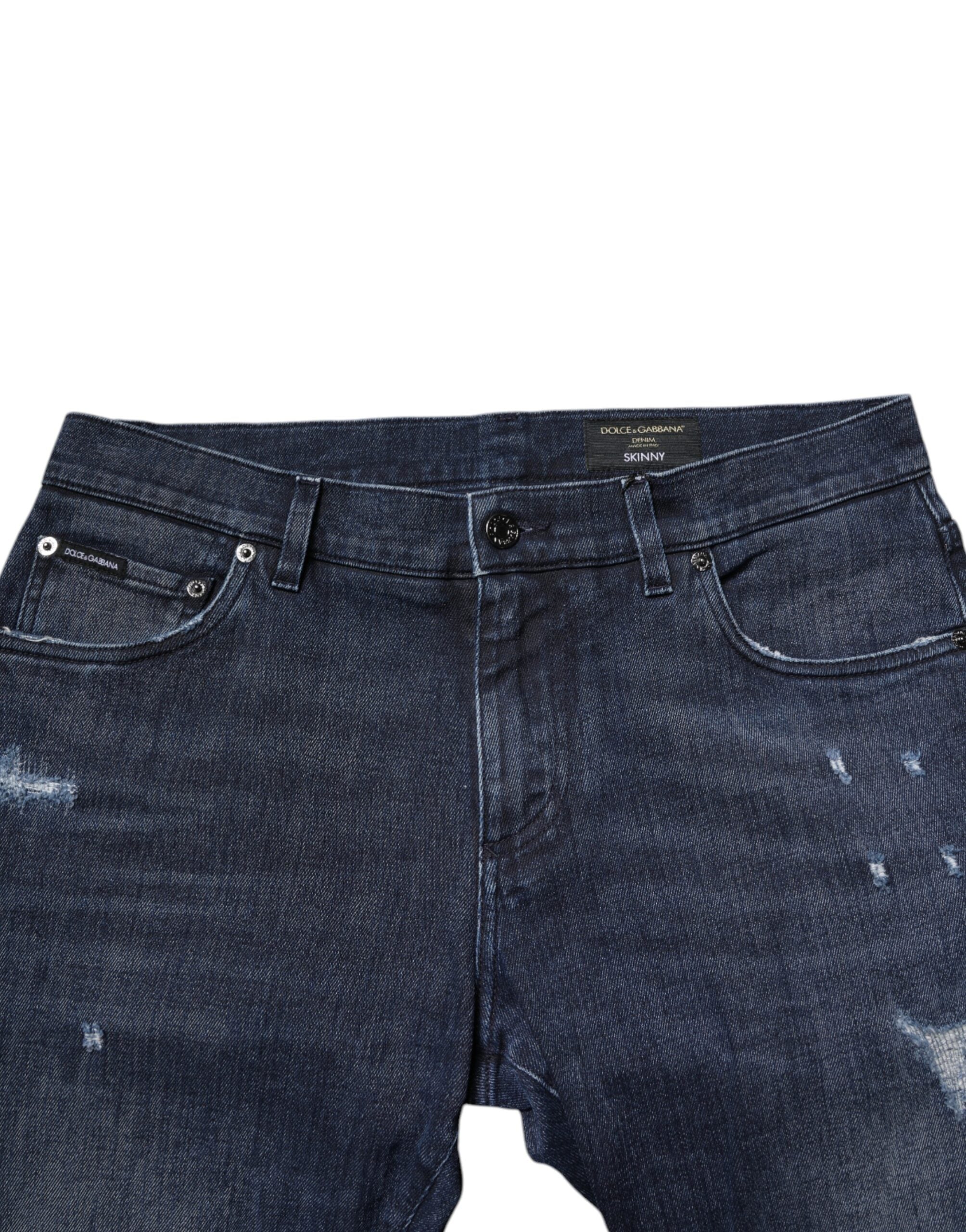 Dolce & Gabbana Stretch-Baumwoll-Jeans im Skinny-Fit für Herren in Blau