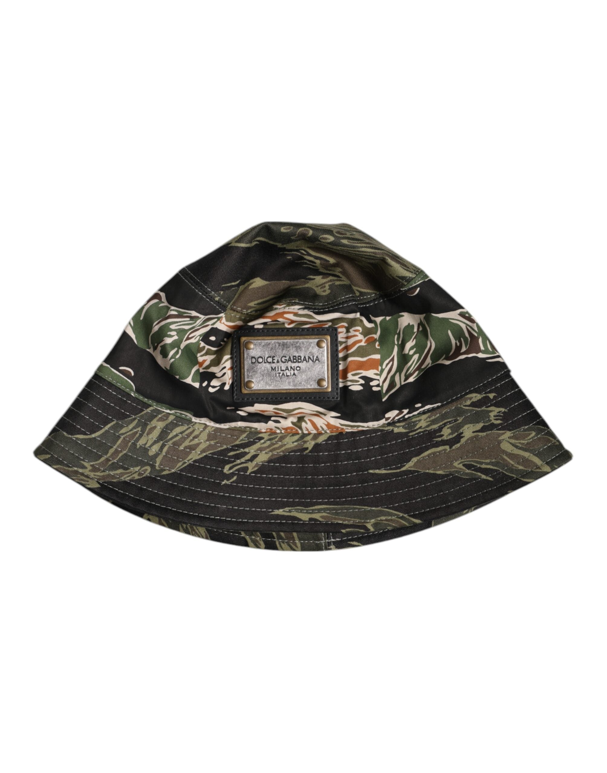 Dolce & Gabbana Multicolor DG Plaque Breite Krempe Eimer Hut