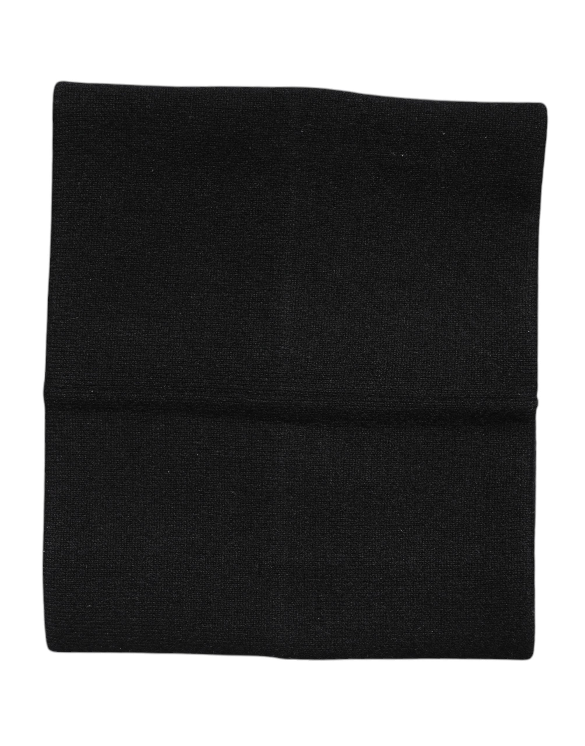 Dolce & Gabbana Schwarzer Kaschmir Strick-Halswärmer Foulard-Schal