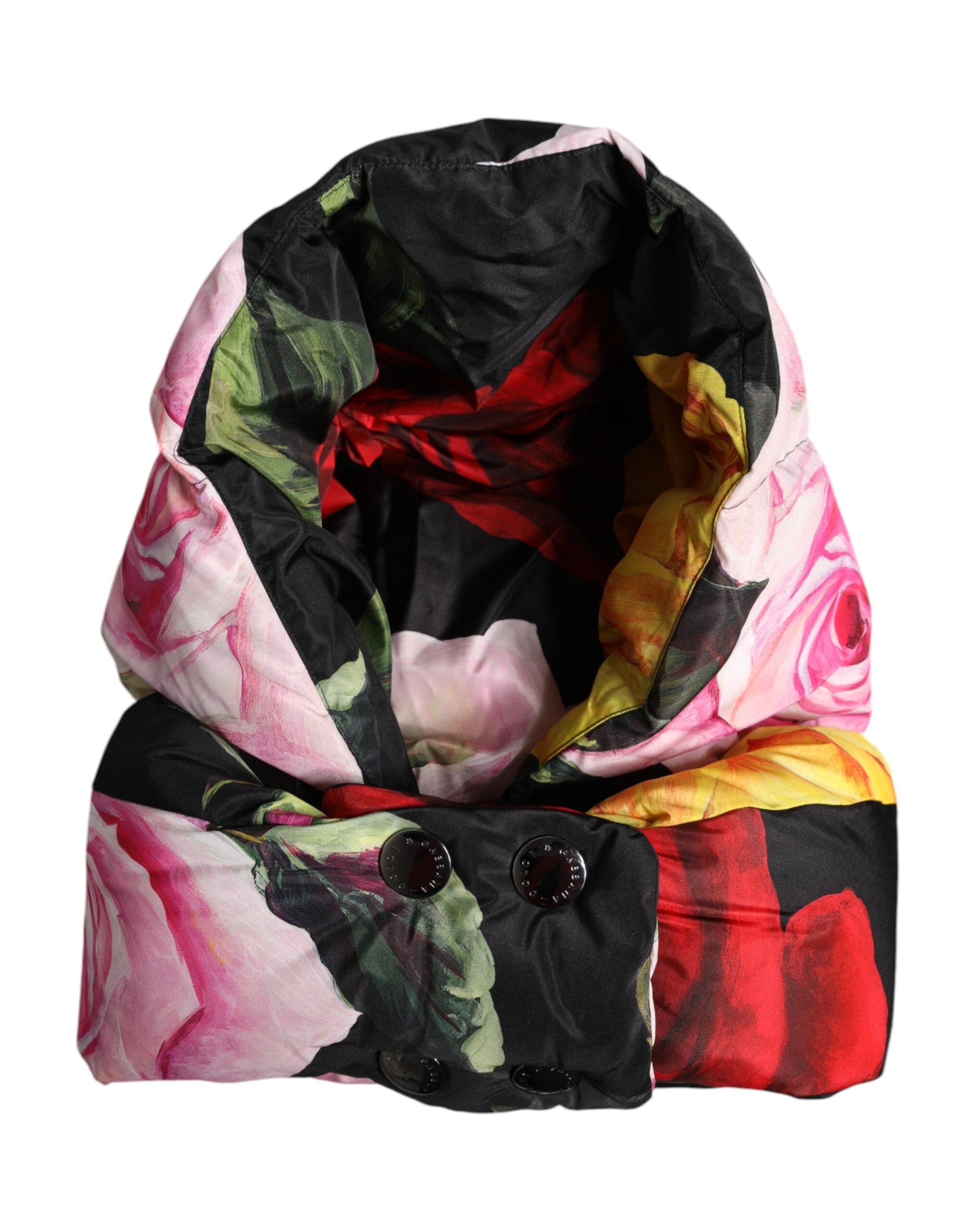 Dolce & Gabbana Schwarzer Blumendruck Ganzkopf-Wickelhut