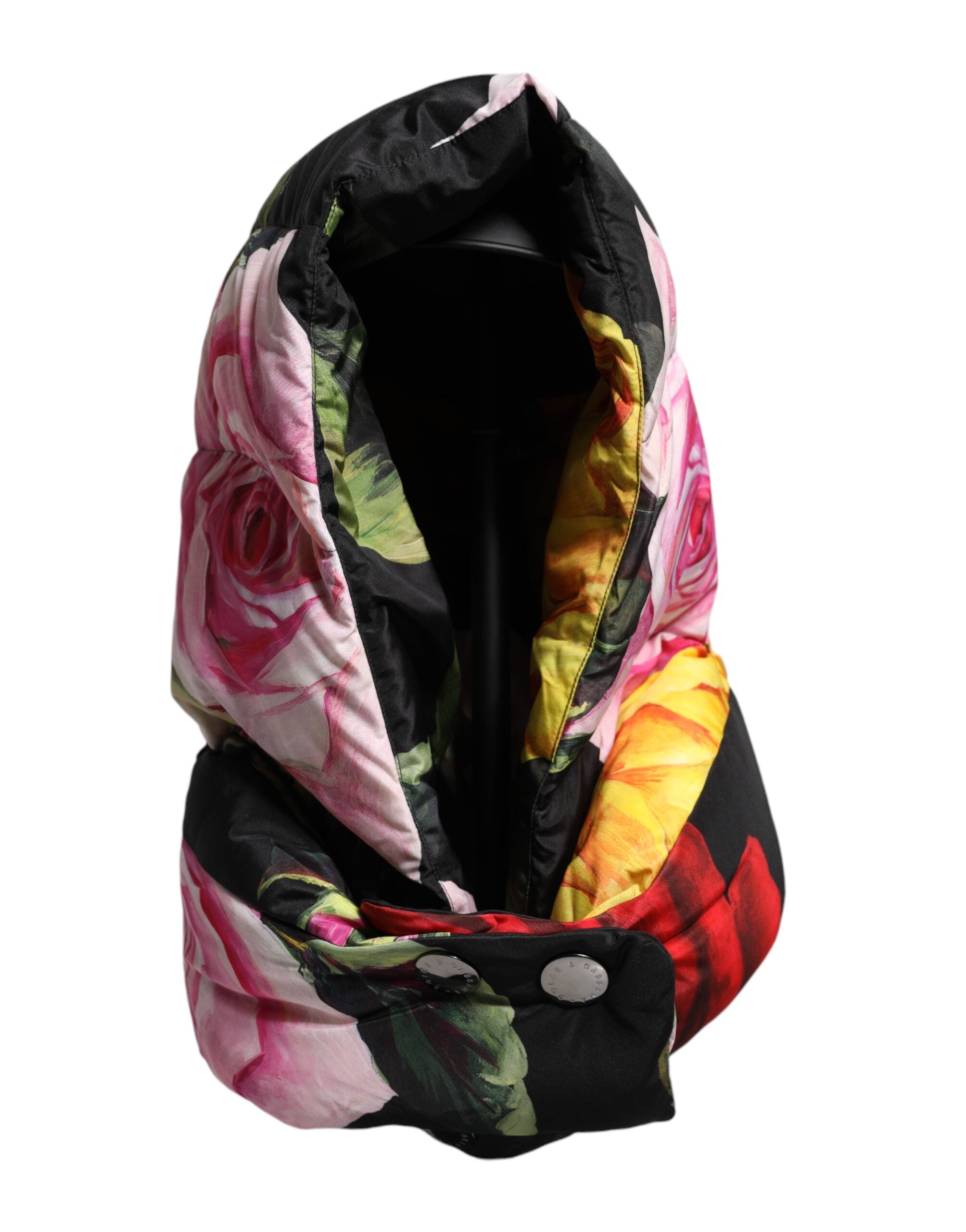 Dolce & Gabbana Schwarzer Blumendruck Ganzkopf-Wickelhut