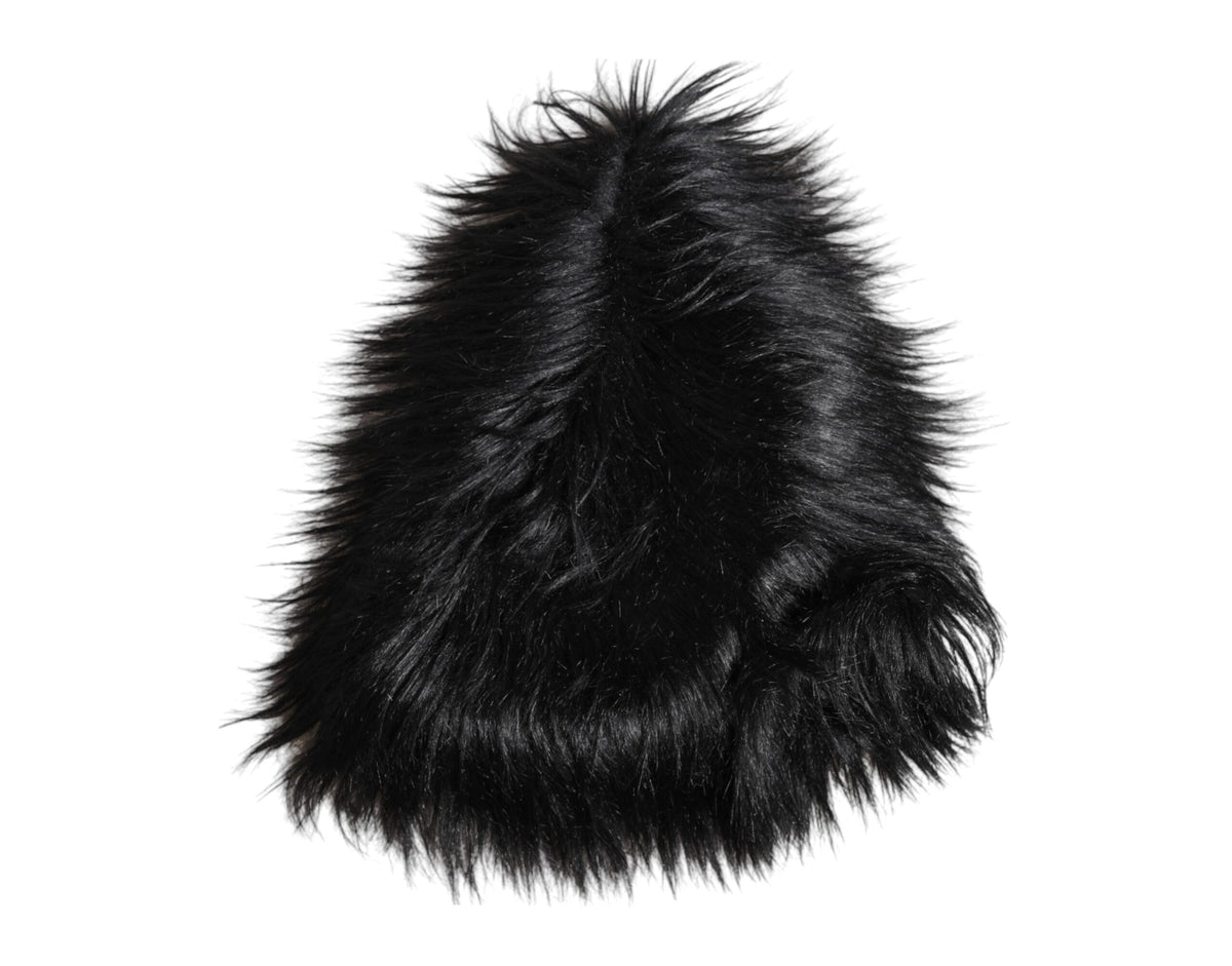 Dolce & Gabbana Schwarzer Acryl Pelz Damen Eimer Hut