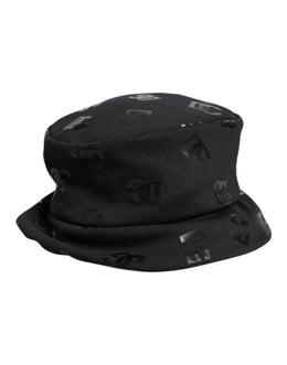 Dolce & Gabbana Schwarzer DG Monogram Polyester Jacquard Eimer Hut