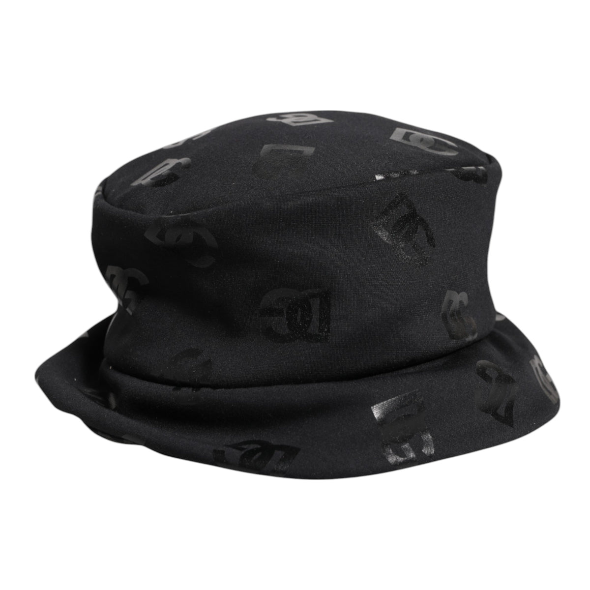 Dolce & Gabbana Schwarzer DG Monogram Polyester Jacquard Eimer Hut