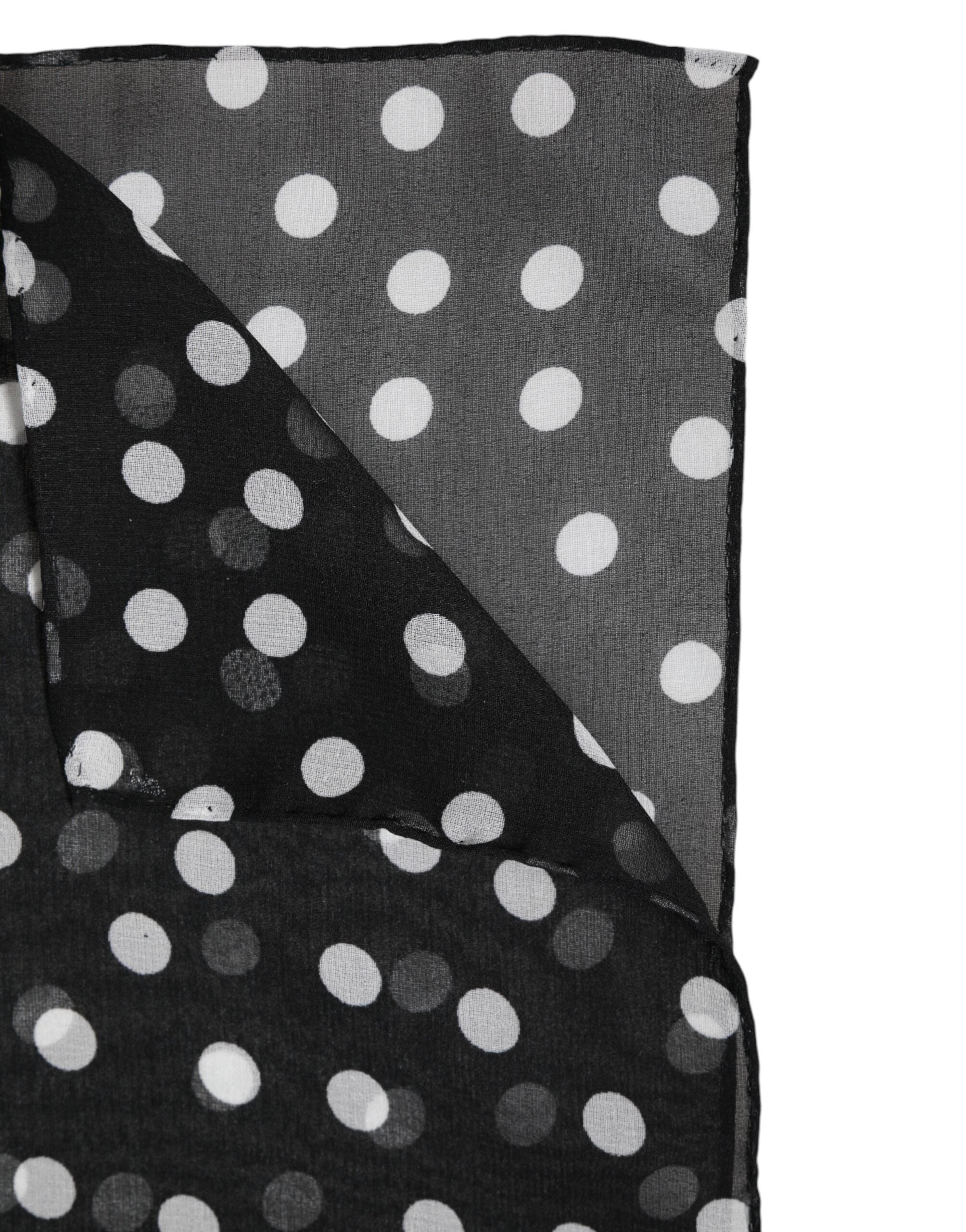 Dolce & Gabbana Schwarzer gepunkteter Polyester-Wickeltuchschal
