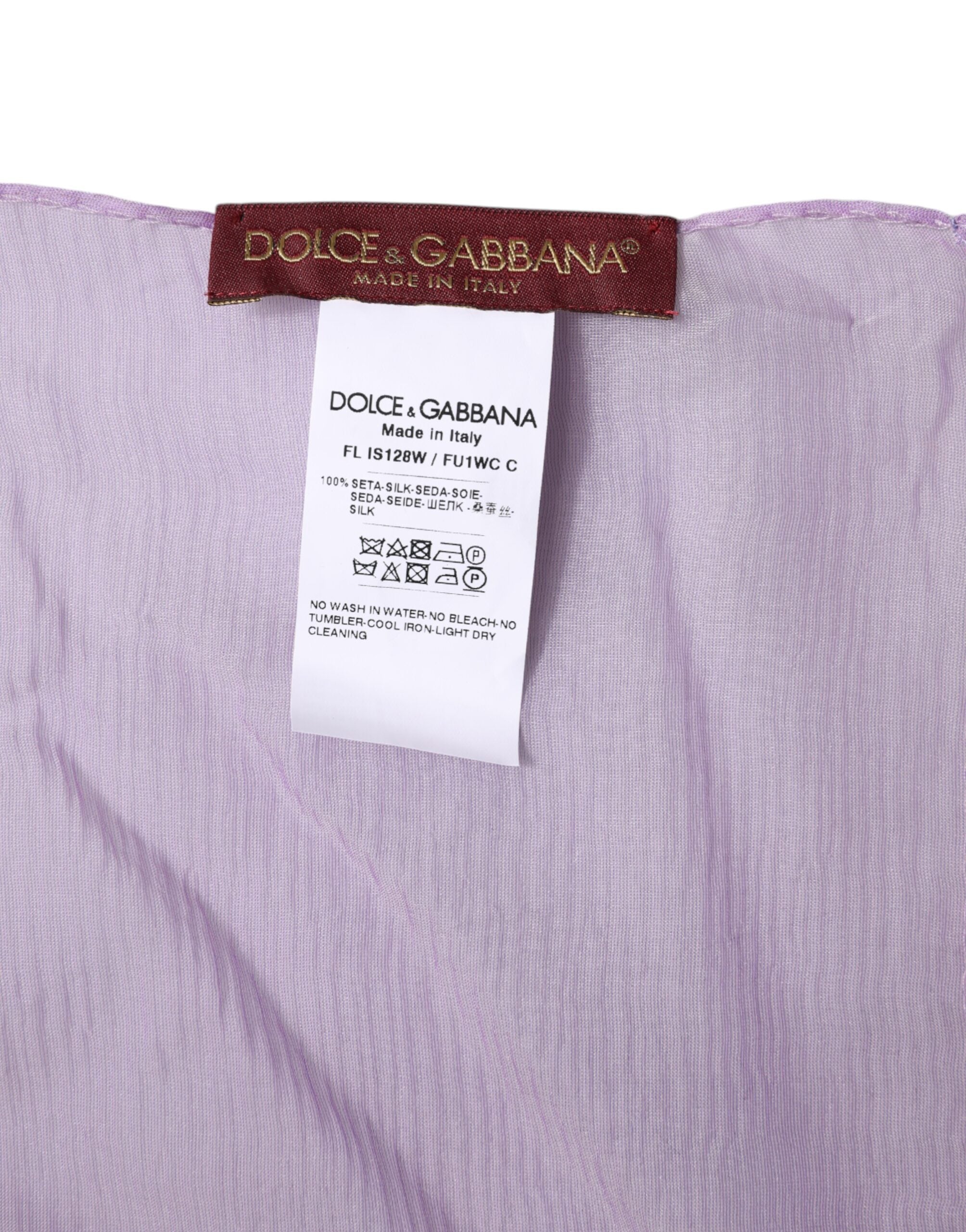 Dolce & Gabbana Lila Seidenschal Rechteck Wickelschal