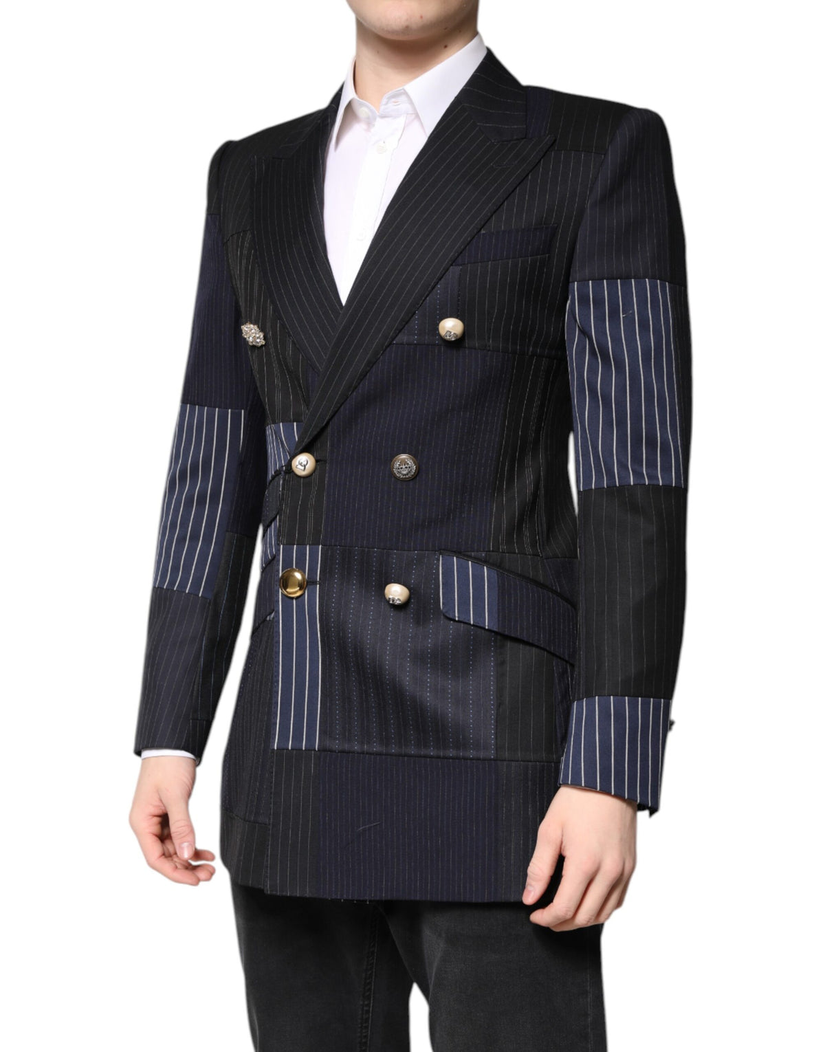 Dolce & Gabbana Multicolor Patchwork Jacke Mantel Anzug Blazer